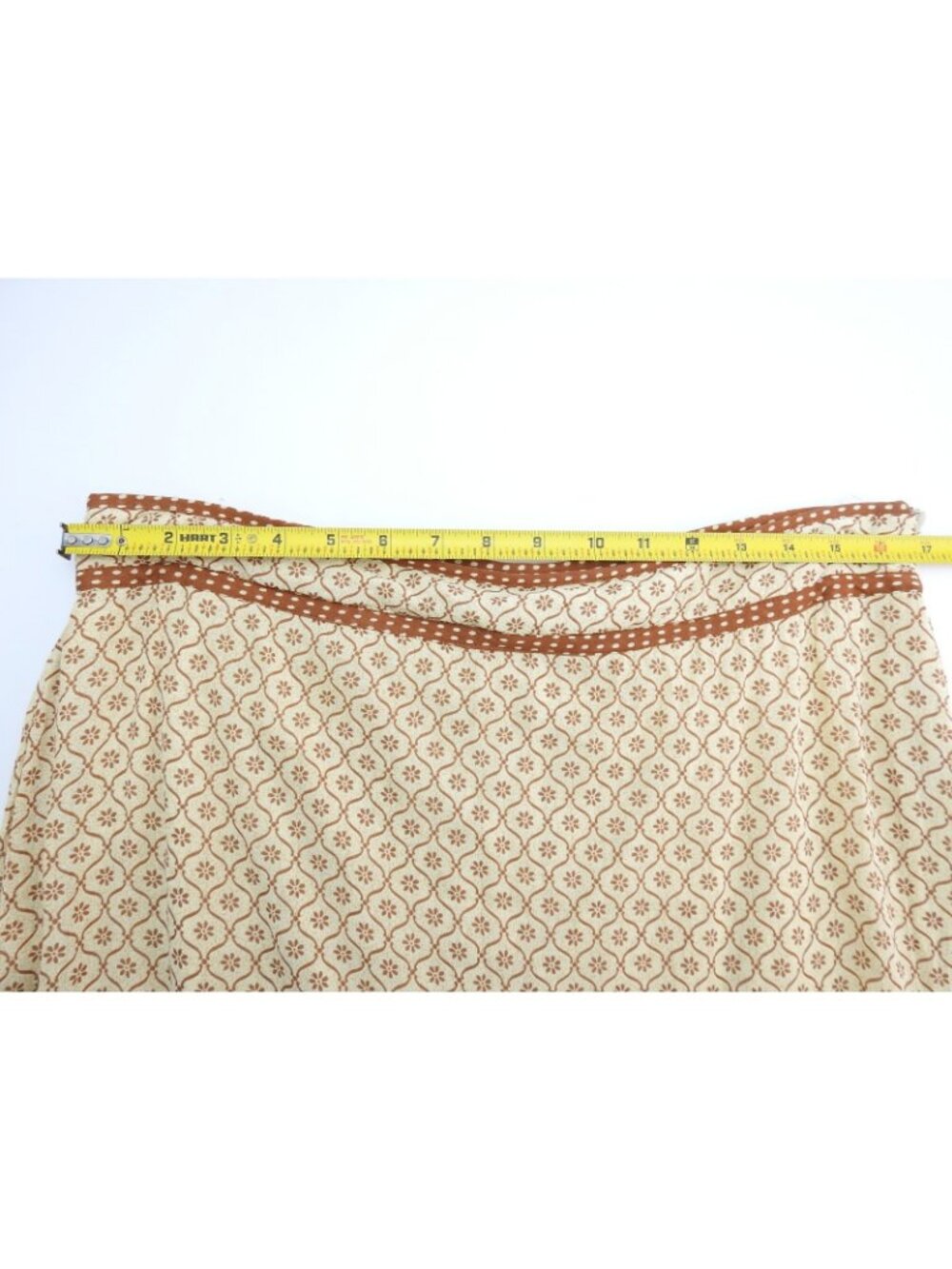 Vintage Moaakt Prairie Cottagecore Ruffle Midi Skirt Brown Cream Women's L - Picture 4 of 9
